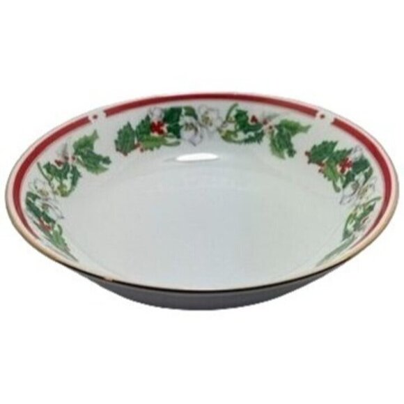 Vtg. Lynns Fine China St Maria Soup Cereal Bowl 4-Piece Set Christmas Dinnerware - Picture 3 of 9